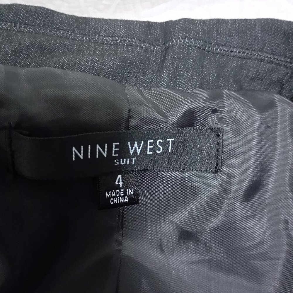 Nine West Blazer Jacket Womens Charcoal Gray Short Sleeve Cropped Size 4 - Picture 2 of 9